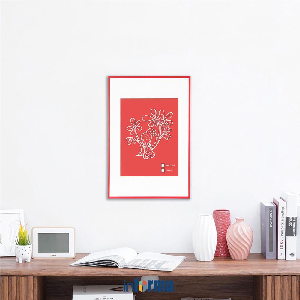 Informa Bingkai Foto Gallery Dinding Aluminium & Plastik 40x60 cm - Merah Figura Photo Frame Pigura 