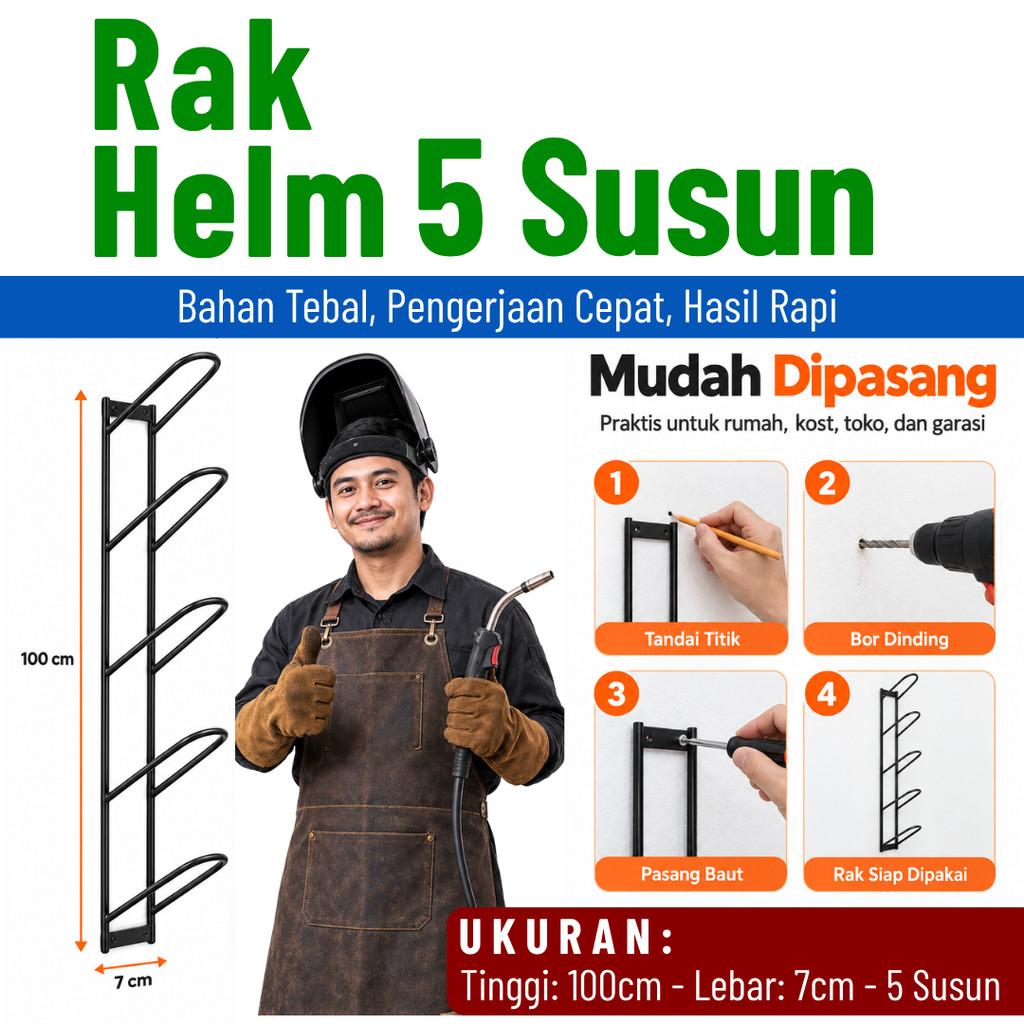 RAK HELM SUSUN RAK HELM GANTUNG RAK GANTUNGAN HELM SUSUN TERMURAH TERLARIS