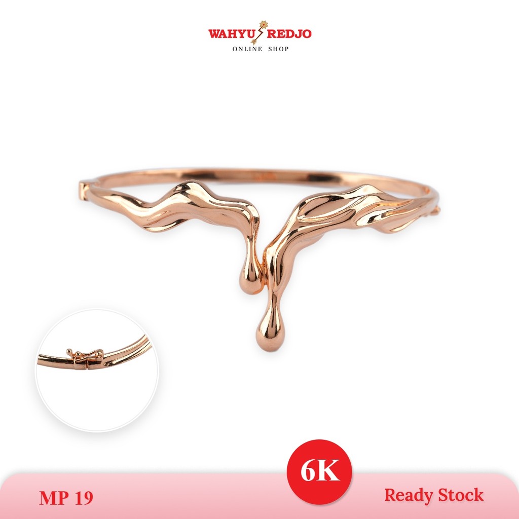 WAHYU REDJO - GELANG EMAS 6K CRM MODEL OVAL LIQUID ELEGAN & STYLISH (PMR)