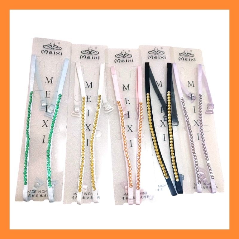 Strap Tali Bra Underware Pesta party malam 0.5cm & 1cm tali Bh pakaian dalam karet manik bikini tank