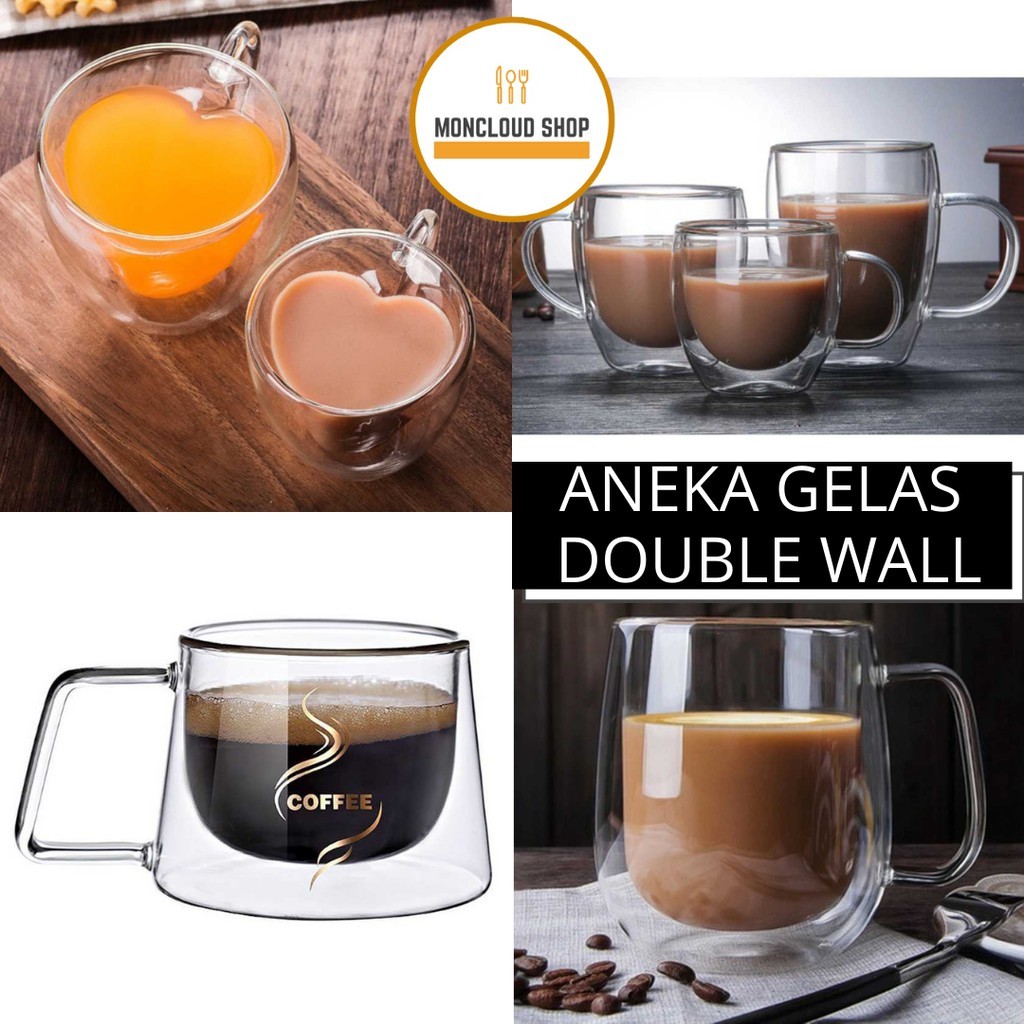 Gelas Kaca Kopi Unik Lucu Bening Tahan Panas Gagang Cangkir Kopi Unik Mug Lucu Murah