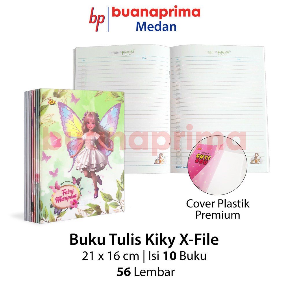 Buku Tulis X-FILE KIKY 56 Lembar isi 10 Buku Notebook Sekolah Cover Plastik Premium