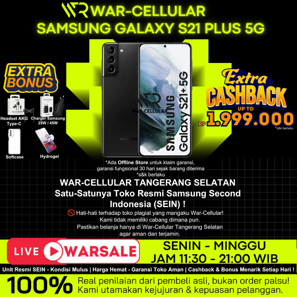 SAMSUNG S21 PLUS 5G 8/256GB & 8/128GB SECOND SEIN RESMI INDONESIA