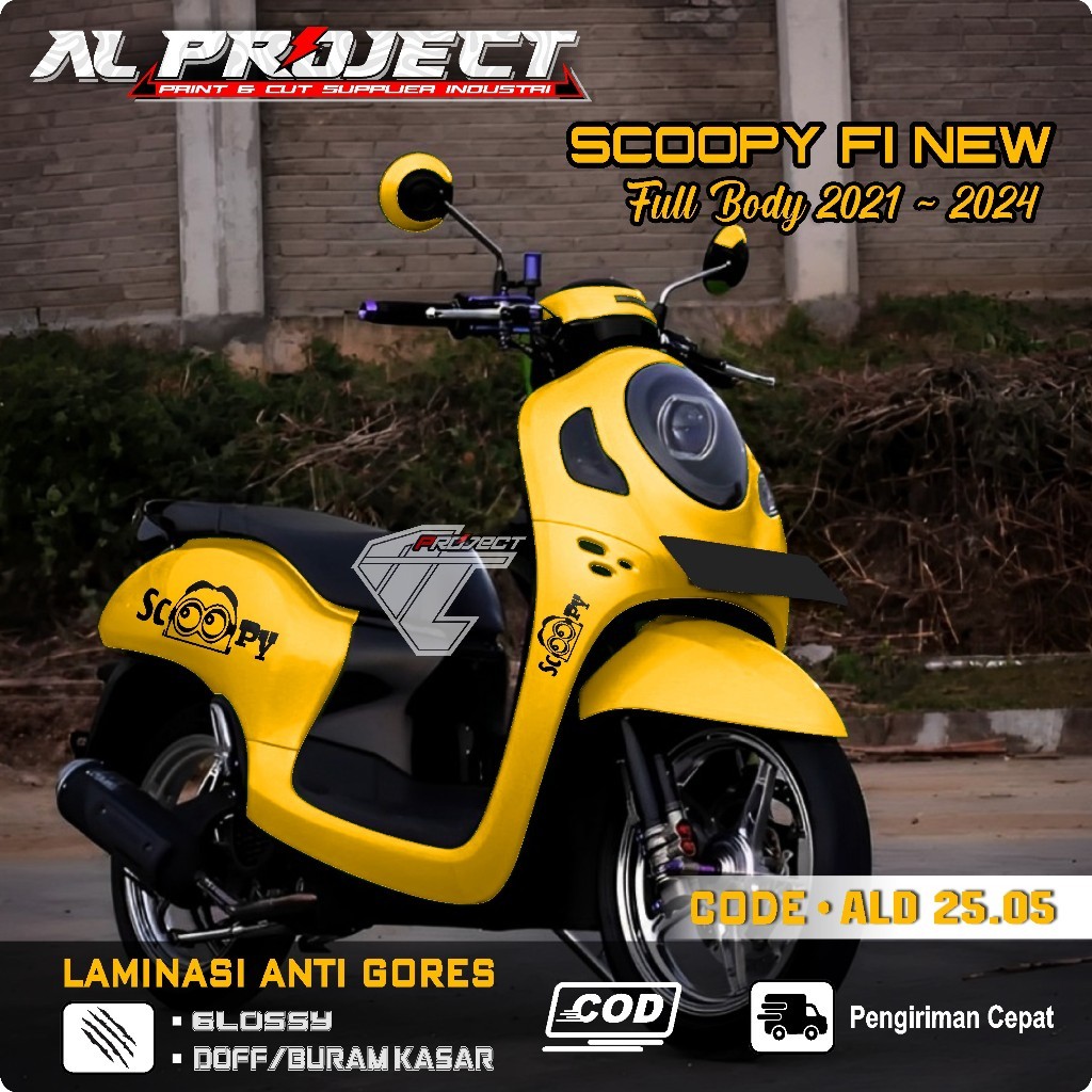 (COD) Decal Sticker Scoopy 2023 Full body - Sticker Scoopy 2021 2022 2023 2024 Full body Minion Akse