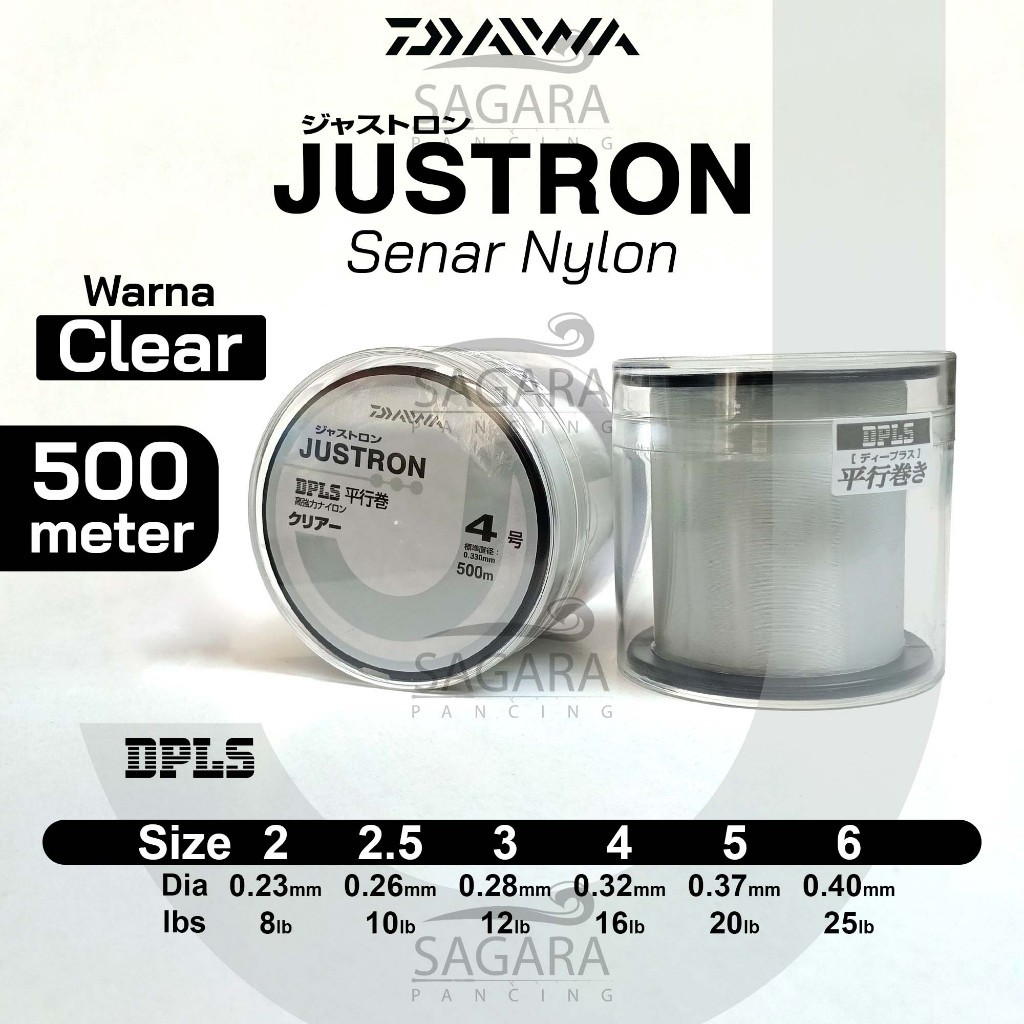 Senar Pancing Nylon Senar Daiwa Justron DPLS 100% ORIGINAL 500 Meter