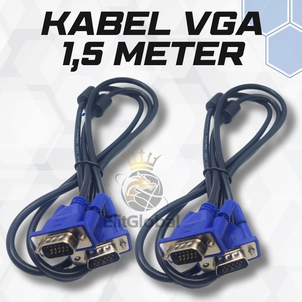 Kabel VGA 1,5 Meter | Sambungan PC ke Monitor / LCD / Proyektor