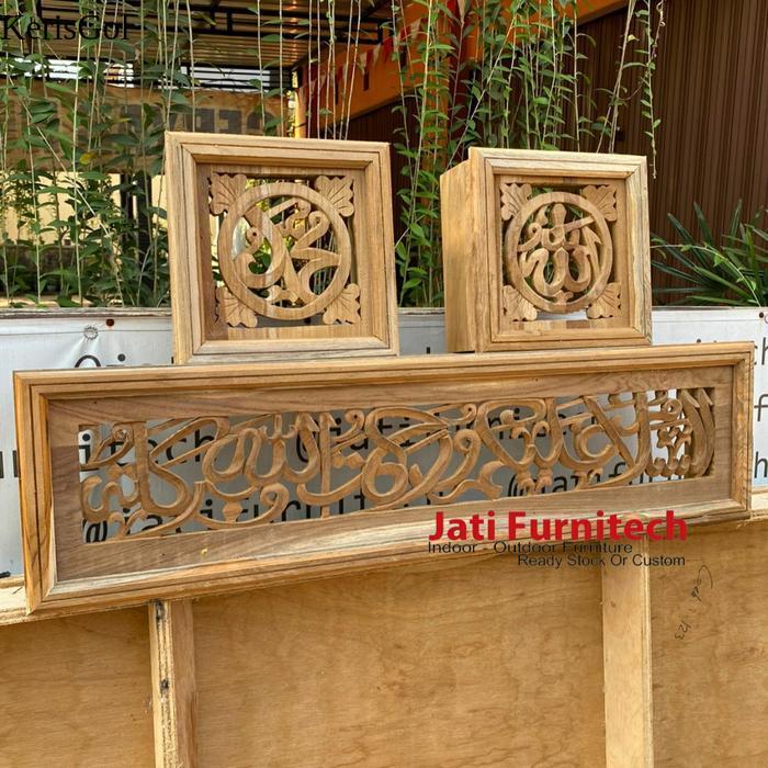 Loster Ukir Kaligrafi Kayu Jati - 1 SET - Jati Furnitech GL3 laris