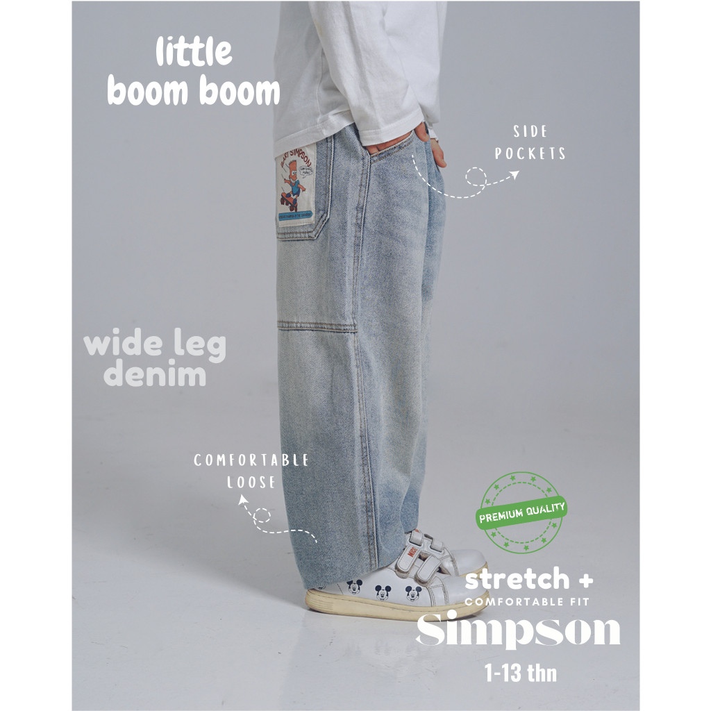 KIKKI SHOP LITTLE BOOM BOOM - Celana Panjang Skena Jeans Anak Laki Loose Wide Fit