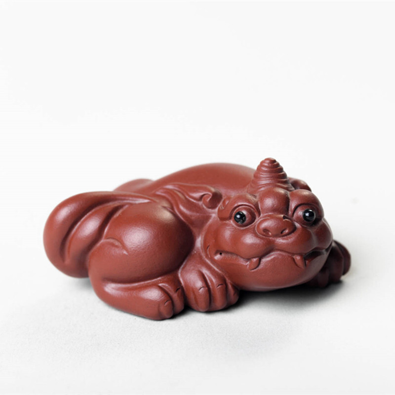 Yixing Zisha Tea Pet Pixiu Small Ornament Handmade Zhuni Dahongpao Tea Set Tea Table Accessories Scu