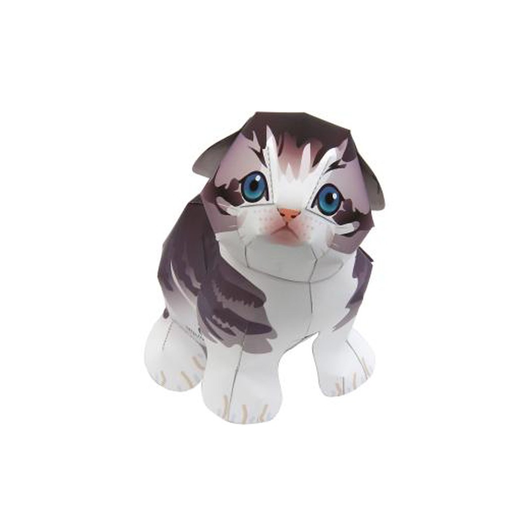 DIY Papercraft Kucing Scottish Fold