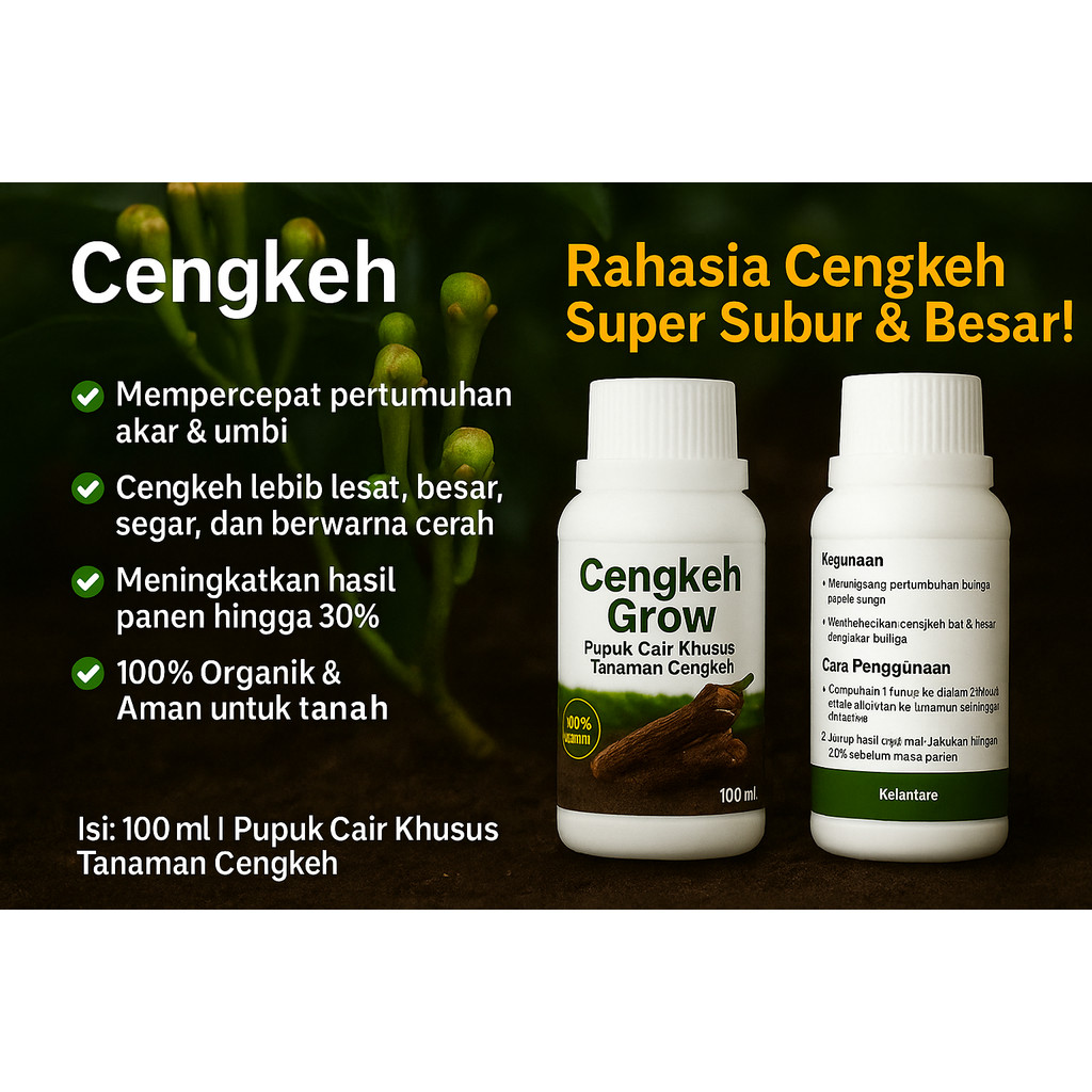 Cengkeh Grow - Pupuk Cair Organik Khusus Tanaman Cengkeh 100 ml