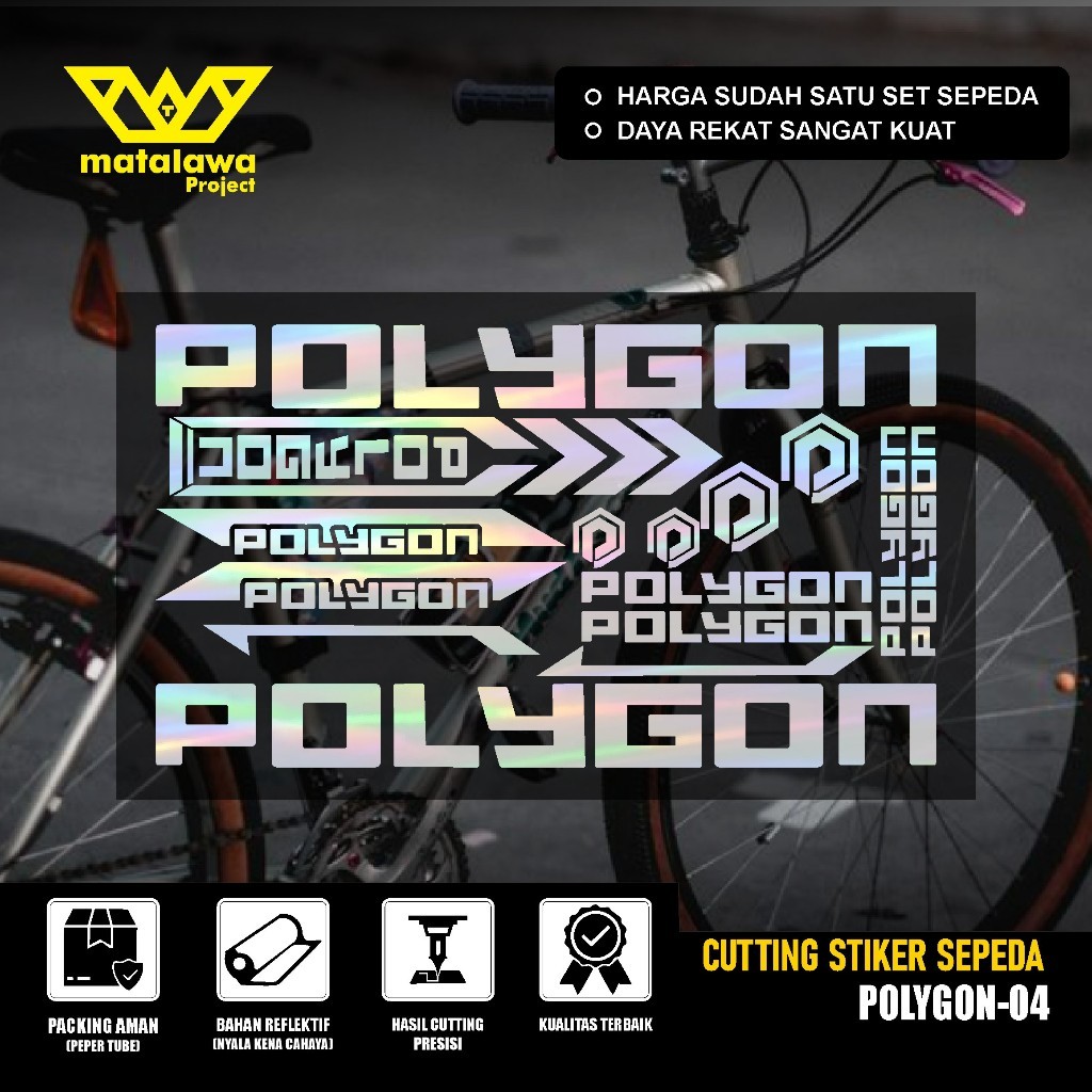 PREMIUM STIKER POLYGON Sticker Cutting Sepeda POLYGON Stiker Decal Aksesoris Bike MTB Balap Set Dewa