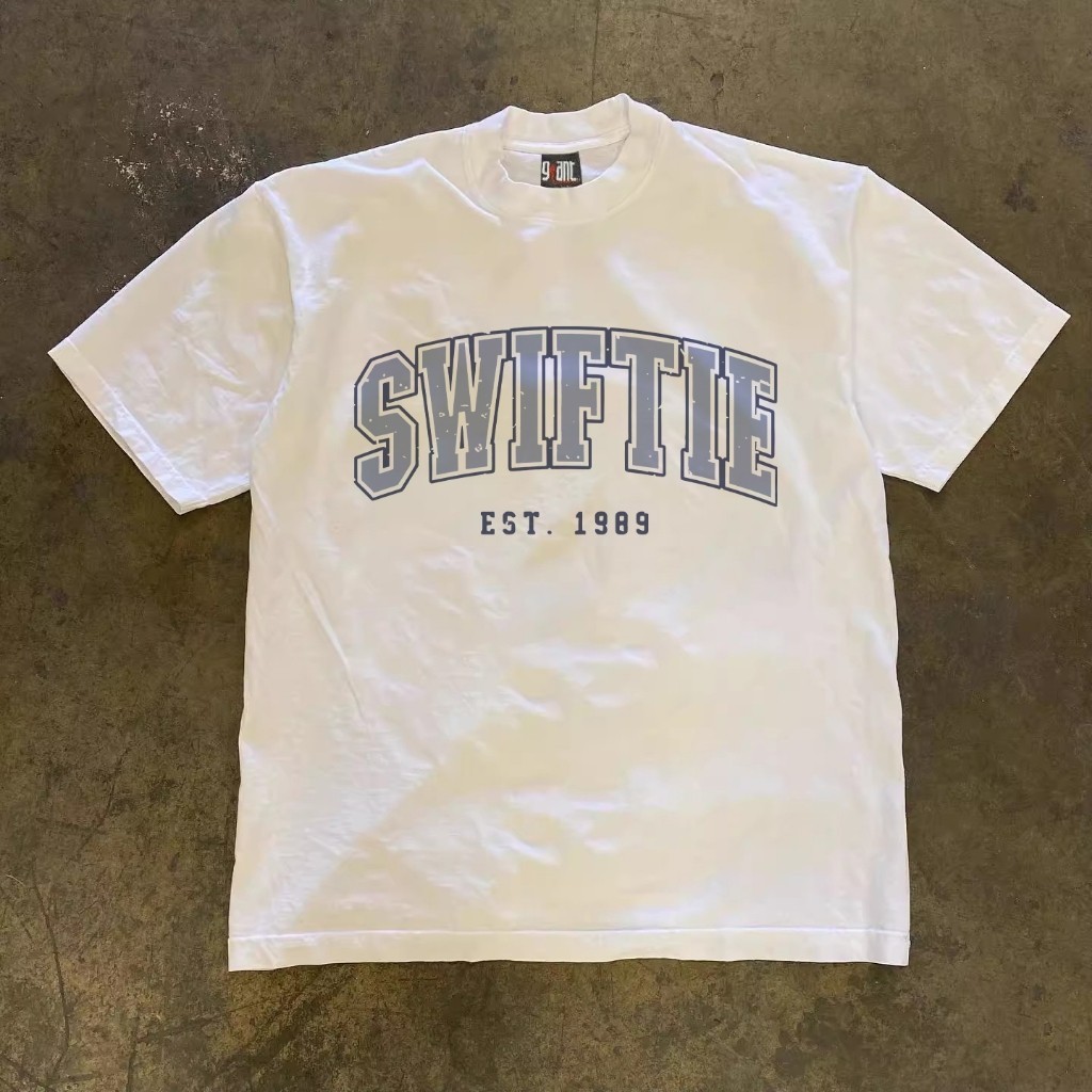 SWIFTIE Korea Style T-shirt Oversize | Kaos Wanita Putih | Kaos pria dan wanita