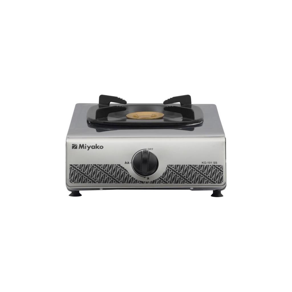 Miyako Kompor Gas KG-101SS 1 Tungku Bahan Body Stainless Steel Kepala Kuningan Api Besar Ungu Kaki V