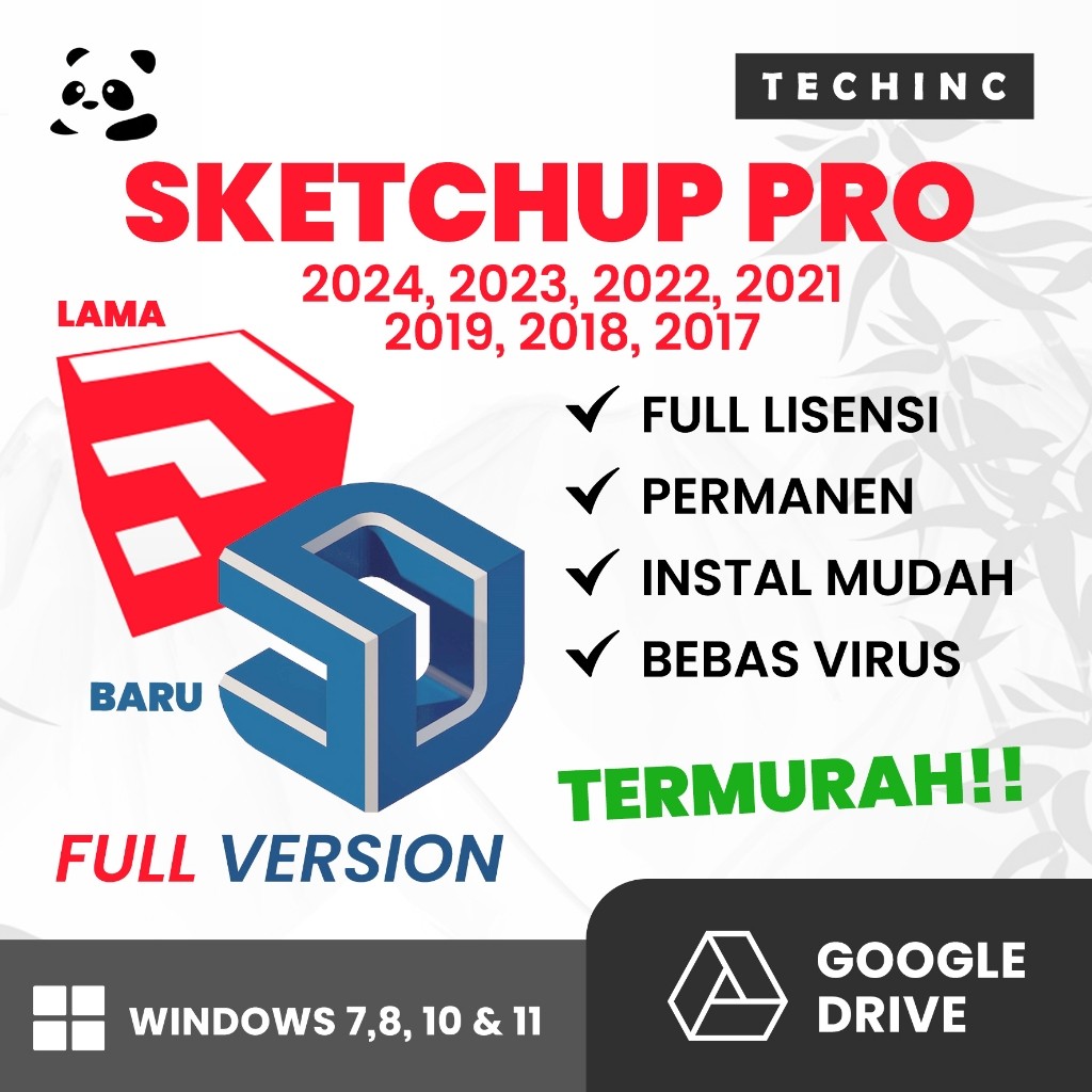 SketchUp Pro Versi Baru / Lama 2025, 2024, 2023, 2022, 2021, 2020, 2019, 2018, 2017 | Windows