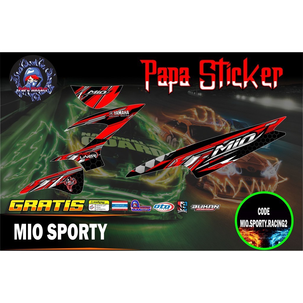 STRIPING MIO SPORTY SMILE - STIKER MOTOR MIO SPORTY SMILE - STICKER MIO SPORTY SMILE CODE 02