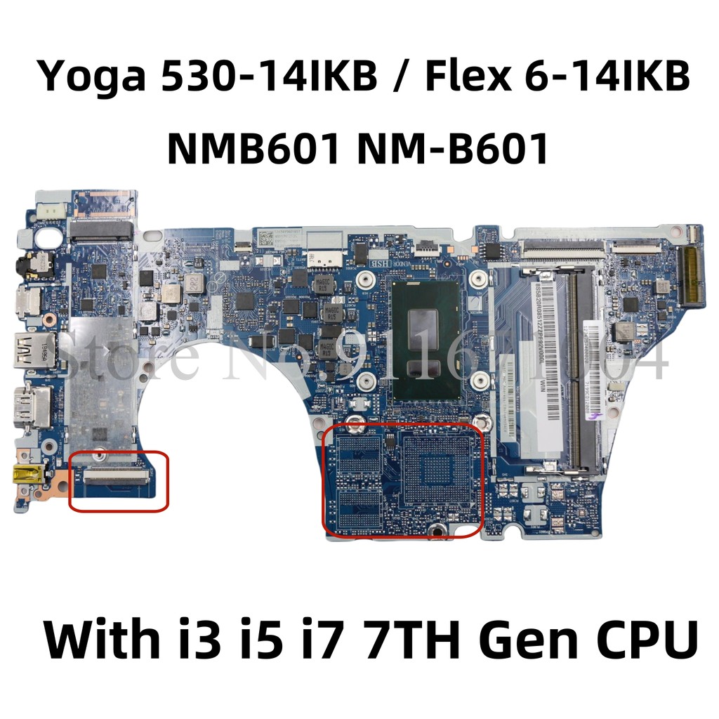 NMB601 NM-B601 For Lenovo Yoga 530-14IKB Flex 6-14IKB Laptop Motherboard With i3 i5 i7 CPU DDR4 UMA 