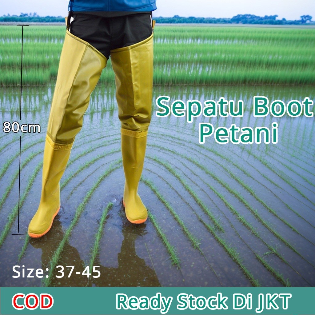 AURESTORE COD Sepatu Boots Pria Sawah Panjang Anti Keong Dan Tahan Air Lumpur Karet Import