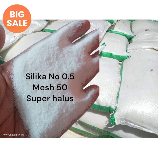 Silika putih super halus no 0.5 karungan 20 kg / silika putih / pasir silika / pasir silika aquarium