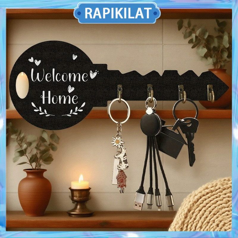 Rak Gantung Kunci Hiasan Dinding Minimalis Unik Tempat Gantungan Kunci Rak Kayu
