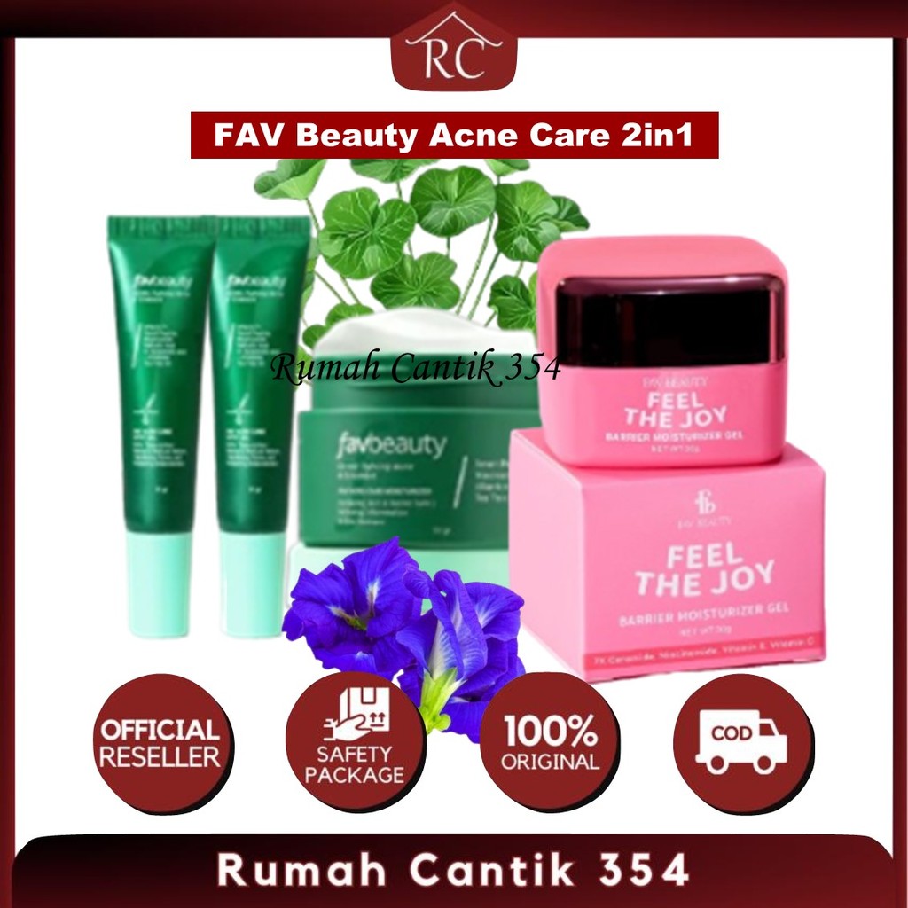 Rumah Cantik FAV Beauty Clean and Restore Set | Acne Care Gentle Gel Cleanser Moisturizer 7x Ceramid
