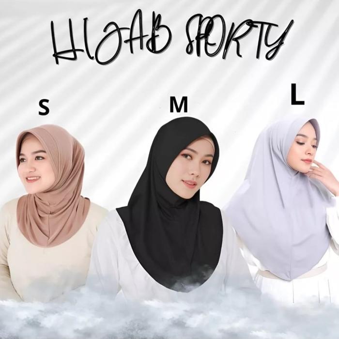 Kerudung Sporty Bergo Hamidah Jilbab Sport Jilbab Instan Ukuran S M L Sporty Bahan Jersey Menutup Da