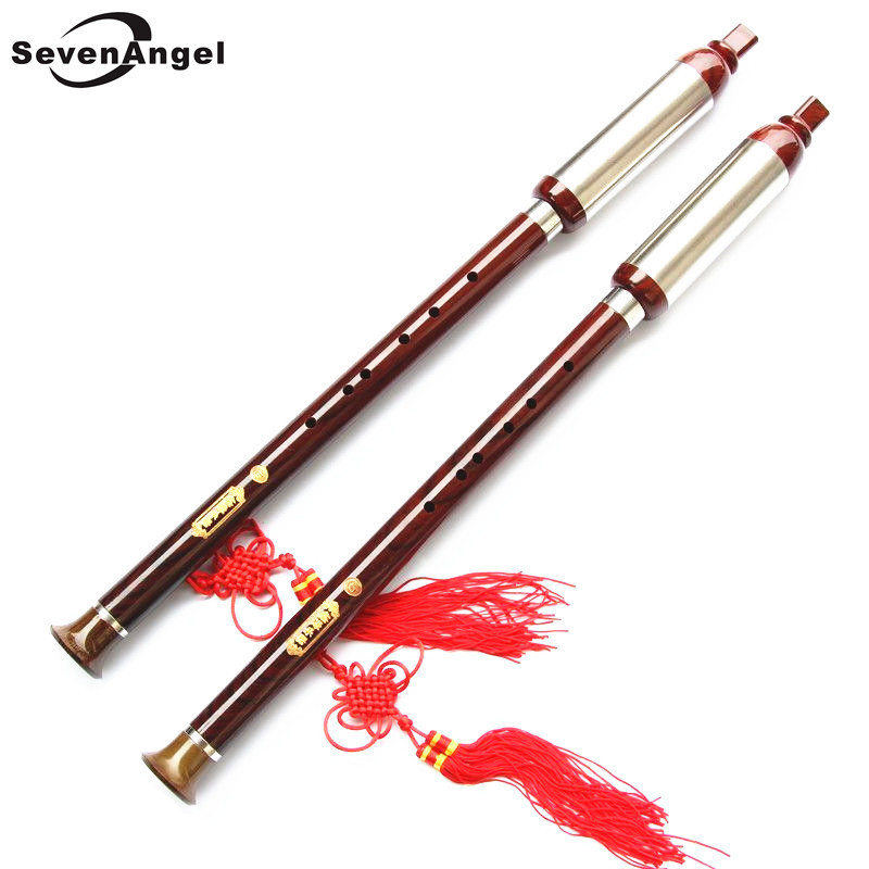 Imitate Rosewood ABS Resin Bawu Flute Chinese Vertical Flute Key of F&G Handmade Folk Music Instrume