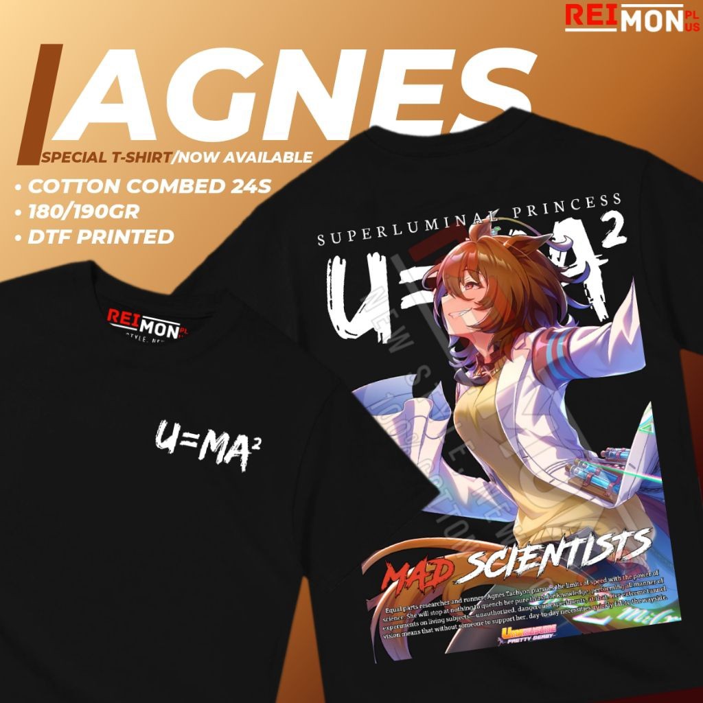 T-shirt Kaos Distro Uma Musume Kekinian - Agnes Tachyon Si Genius dari Luar Negeri, Model Oversize U