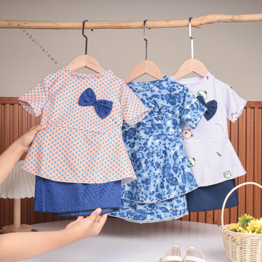 2-4 tahun | Setelan Ciara Set Rok Anak Peplum Dress Stelan Import Branded Korea Anak Perempuan Baju 