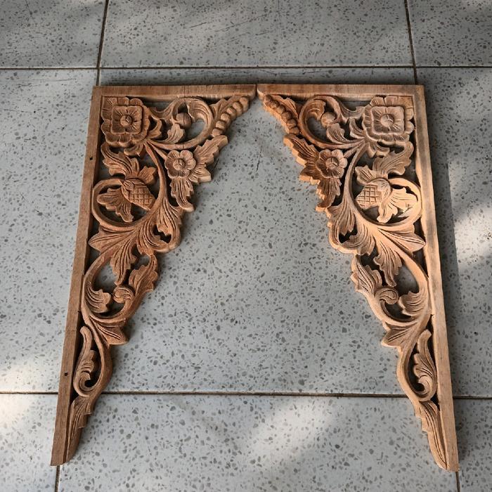 ornamen ukir loster ukiran kayu roster ukir tempel dekorasi rumah kusen pintu jendela ng4