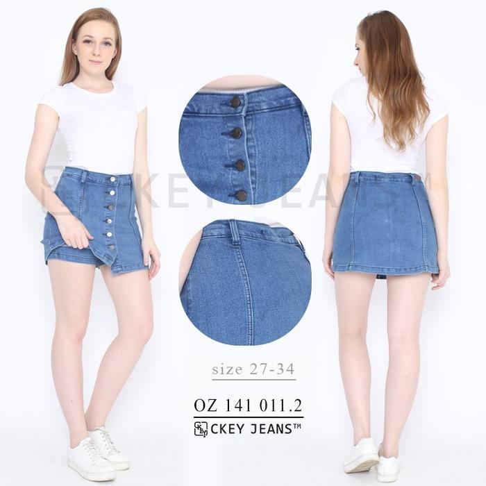 elsi- Ckey Rok Jeans Celana Wanita - Skort Wanita