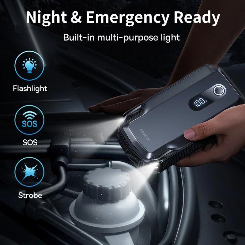Baseus 20000mAh Car Jump Starter Power Bank 2000A 20000mAh Car Battery arger Auto Emergency Booster 