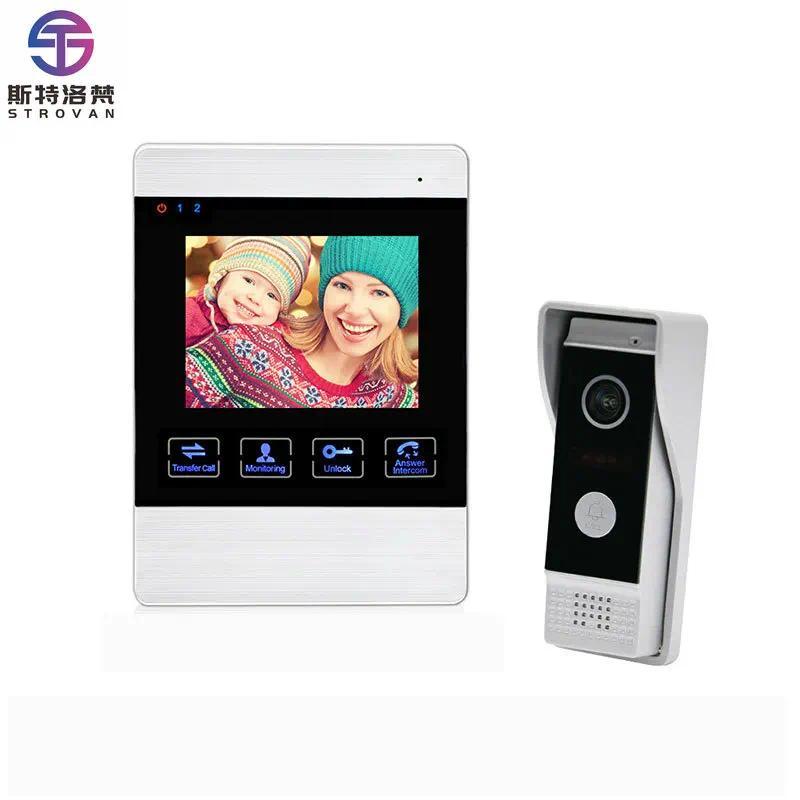 4 Wire Video Door Entry Voice Intercom System Door Bell  Video Door Phone Video Doorbell