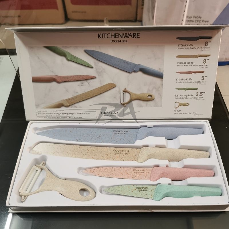 III KITCHENWARE LOCK&LOCK LOCK AND N LOCK KITCHEN KNIFE SET 5 PCS CHEFS BREAD UTILITY PARING KNIFE C
