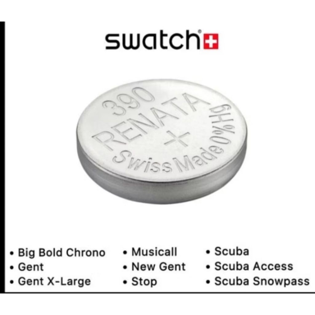 baterai jam tangan swatch by Renata 390/SR1130sw original