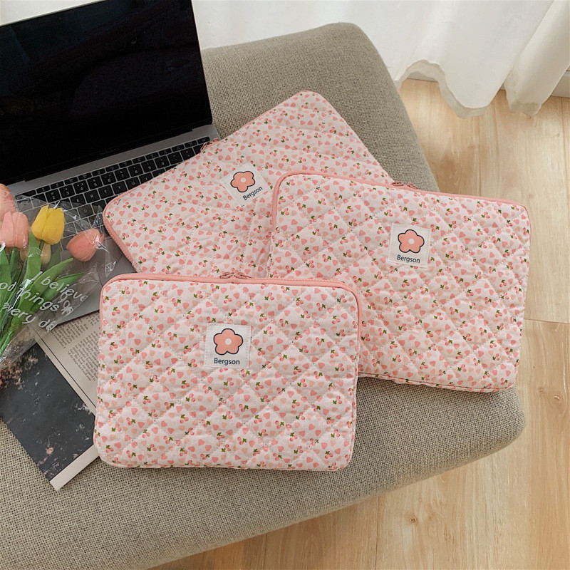 [TERLARIS] Flowrin Korean Laptop Bag / Tas Laptop 13 Inch 14 Inch / Laptop Bag Flower