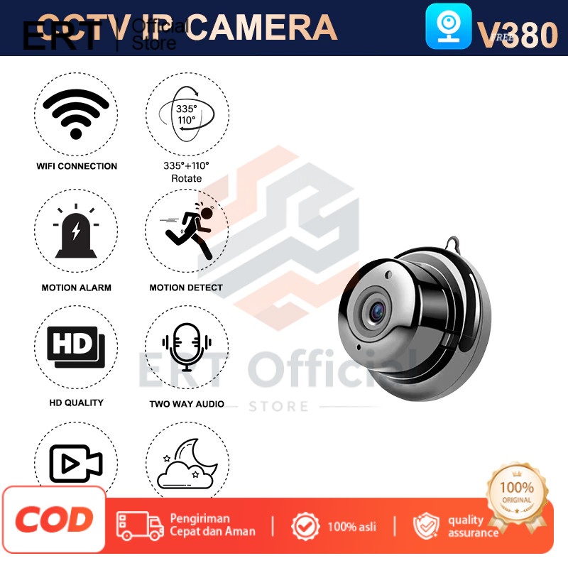 V380 PROJ2 CCTV Mini HD – Kamera Tersembunyi Nirkabel, Pantau Jarak Jauh via HP, Siap Pakai