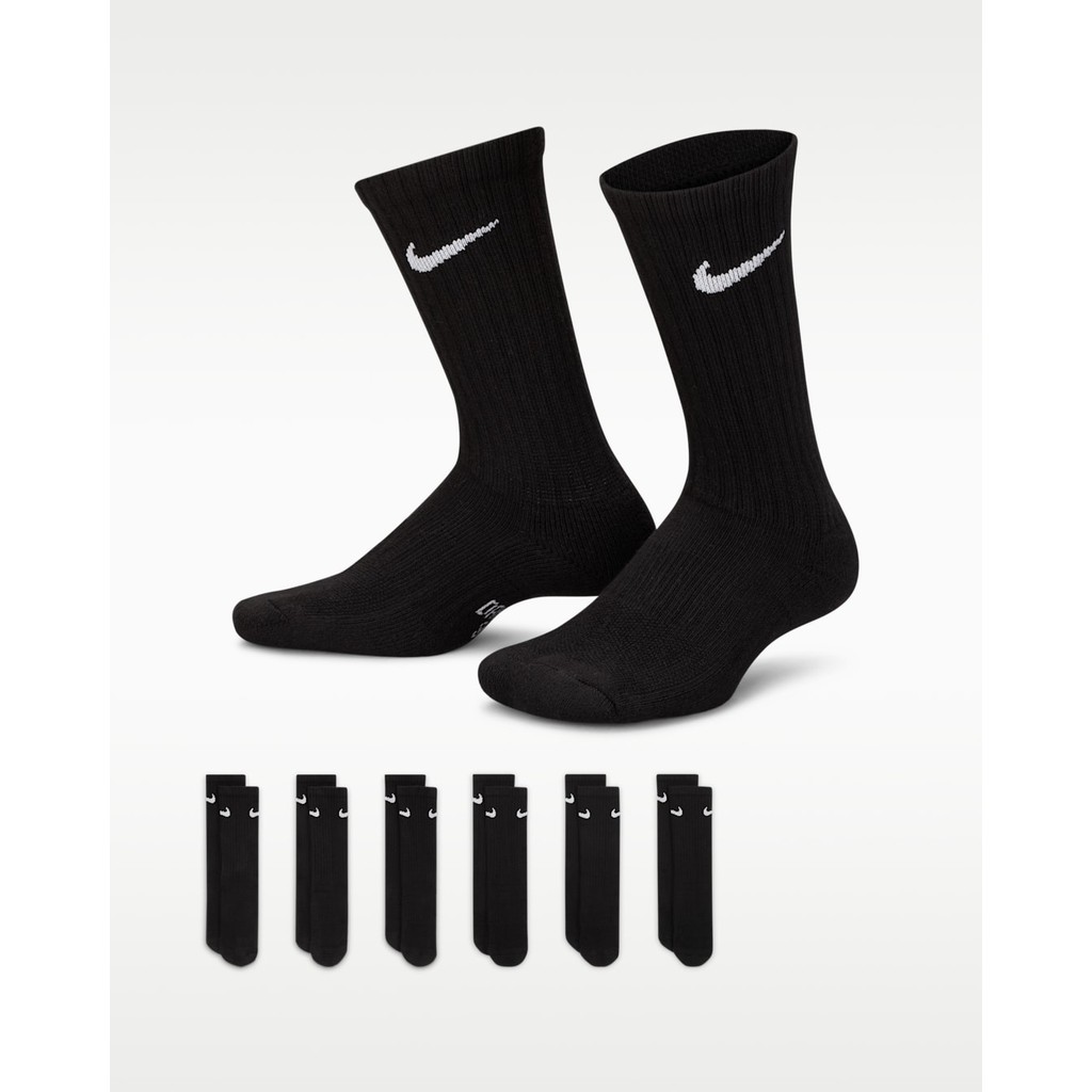 Nike Performance Cushioned Crew Kids' Training Socks (6 Pair) SX6910010 / 263