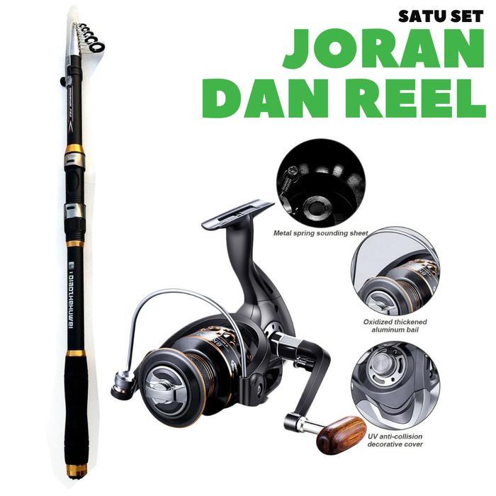 Satu Set Paket Joran Reel Pancing Murah Set Pancingan Ikan Galatama Joran dan Katrol Rill - 2.1 mete