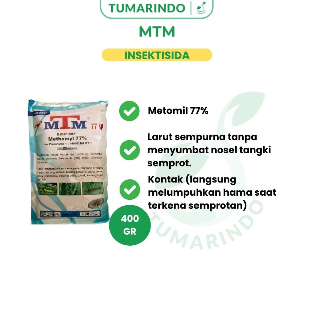 INSEKTISIDA MTM 77SP 400GRAM METOMIL 77%