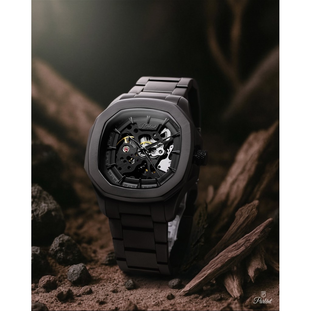 new arrival parlent gallant phantom steel - jam tangan pria 42mm, automatic movement, waterproof