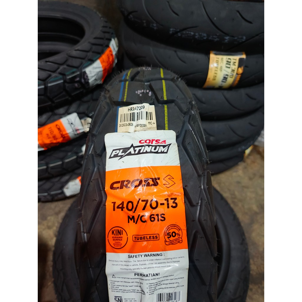 BAN CORSA CROSS S 140/70-13 TUBELESS PRODUKSI TERBARU CORSA CROSS-S