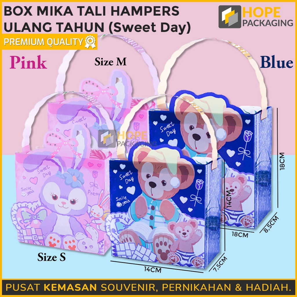 HOPE BOX | Box Mika Transparan Ulang Tahun Anak / Paper Box Mika / Tas Mika Souvenir Snack / Tas Ham