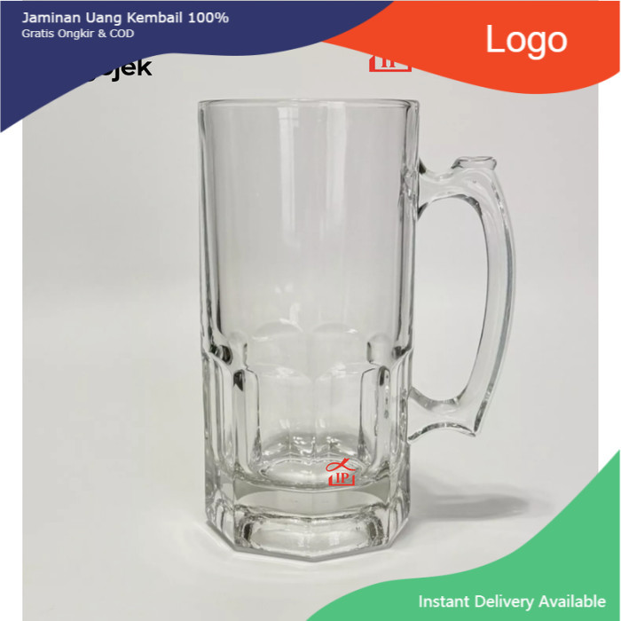 Gelas Mug Kaca Jumbo 1 Liter Bir 34oz