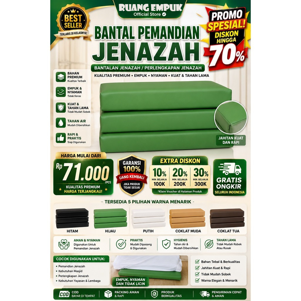Bantal Pemandian Jenazah/Bantalan Jenazah/Perlengkapan Jenazah