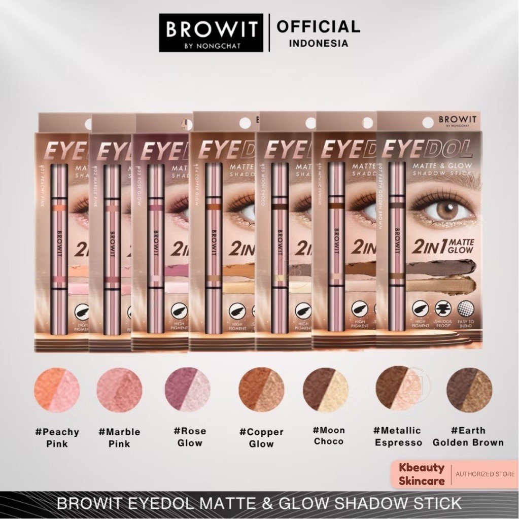 BROWIT BY NONGCHAT Eyedol Matte And Glow Shadow Stick / Eyeshadow Stick / Eyeshadow Waterproof
