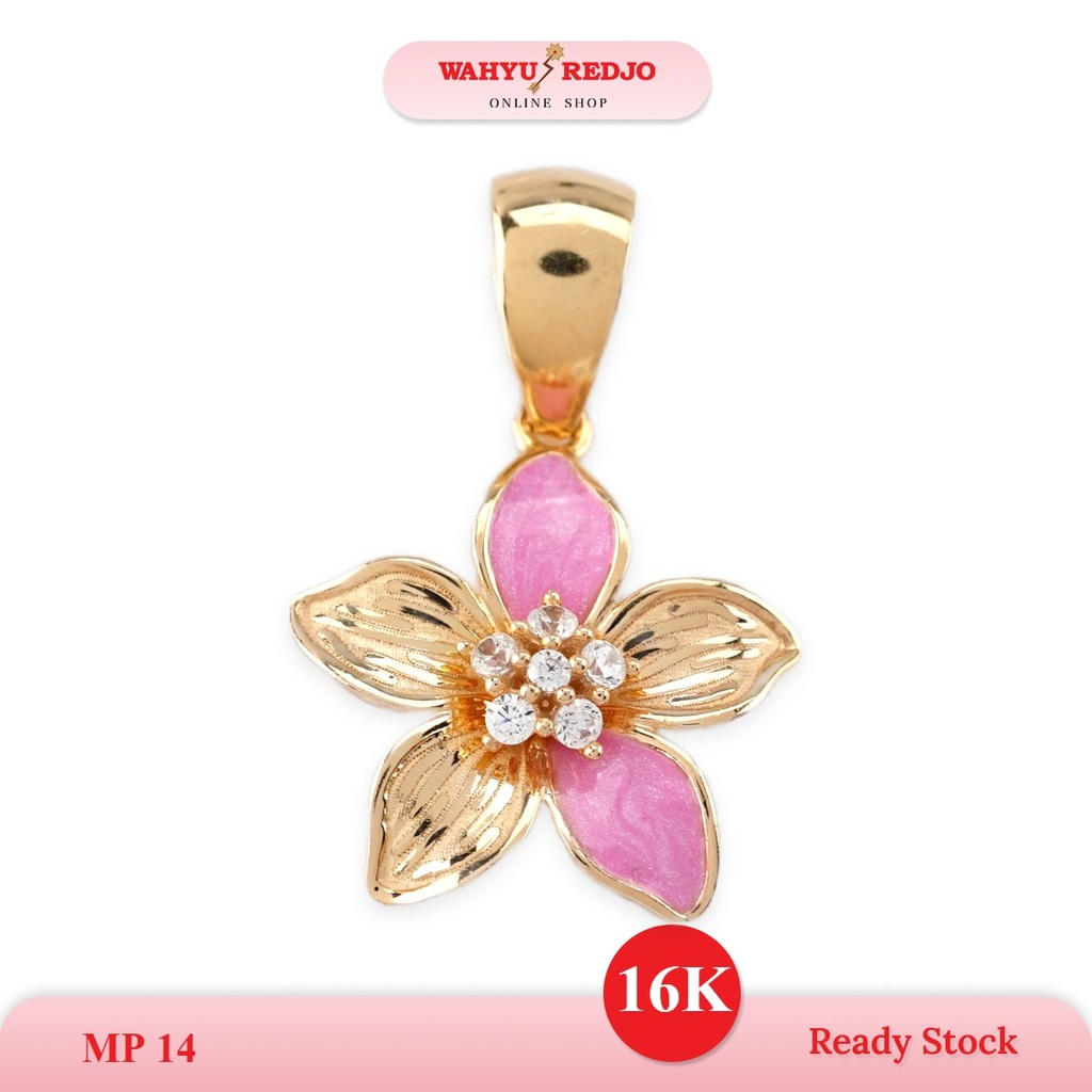 WAHYU REDJO - LIONTIN BUNGA PINK 16K EMAS ASLI 100% PAMERAN