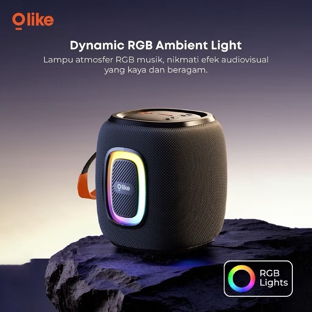 Olike Bluetooth Speaker Subwoofer Dual Bass 10W TWS Mode Portable Speaker SV6 RGB Light 2000mAh