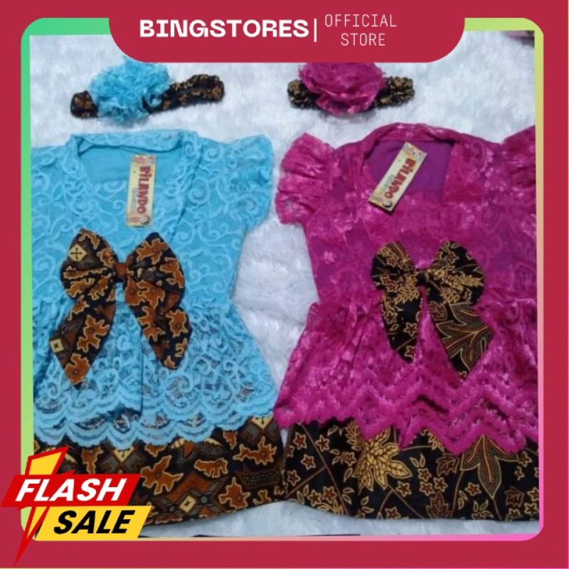 setelan kebaya bayi krah V/kebaya bali baju adat/setelan kebaya kutubaru anak lucu tedak siten BJS
