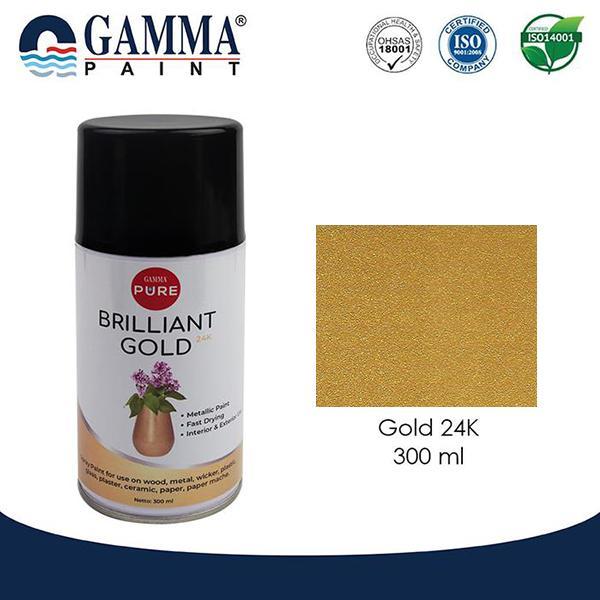 Gamma PURE Spray Paint 300ml - BRILLIANT GOLD METALLIC PAINT